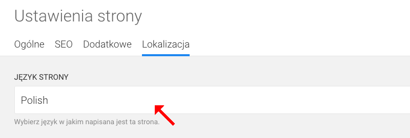 język wpisu blogowego